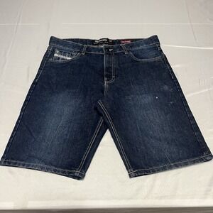 Ecko Unltd Jean Shorts Mens Size 36 Blue Denim Baggy Fit Y2K Jorts Skater